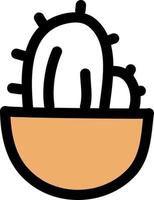 gammal lady kaktus i en pott, ikon illustration, vektor på vit bakgrund