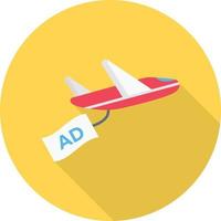 Anzeigenflugzeug-Vektorillustration auf einem Hintergrund. Premium-Qualitätssymbole. Vektorsymbole für Konzept und Grafikdesign. vektor