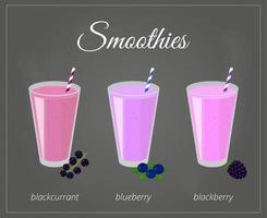 tecknad serie smoothies i glas. vektor