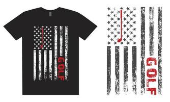 Golf-T-Shirt-Design der amerikanischen Flagge vektor