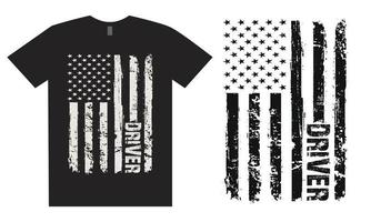 USA-Flaggen-Fahrer-T-Shirt-Design vektor
