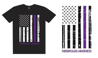 fibromyalgi medvetenhet flagga t skjorta design vektor