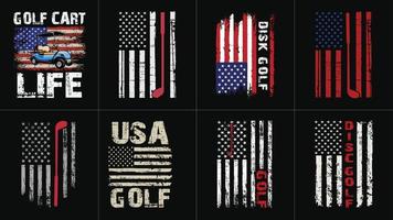 golf design bunt med USA flagga vektor