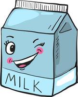 glückliche Milch, Illustration, Vektor auf weißem Hintergrund