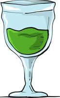 grön juice i en glas , illustration, vektor på vit bakgrund