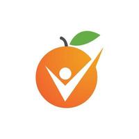 Orangenfrucht-Logo vektor