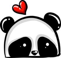 Panda mit Liebe, Illustration, Vektor auf weißem Hintergrund