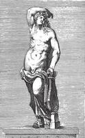 Skulptur von Apollo, anonym, 1584, Vintage-Illustration. vektor