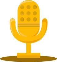 Goldenes Mikrofon, Illustration, Vektor auf weißem Hintergrund.