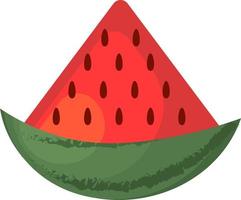 kleine Wassermelonenscheibe, Illustration, Vektor auf weißem Hintergrund.