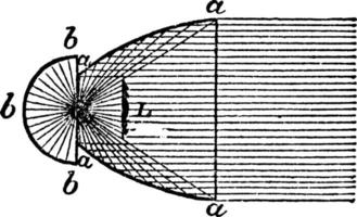 katadioptrisk holofoto, årgång illustration. vektor
