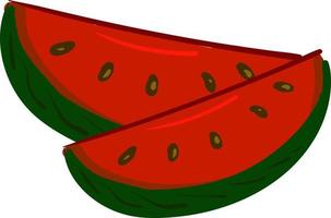 Wassermelonenscheiben, Vektor- oder Farbillustration. vektor