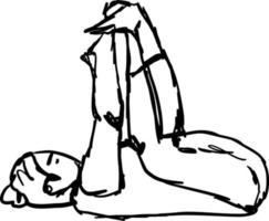 bebis utgör yoga, illustration, vektor på vit bakgrund.