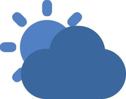blå moln och Sol, ikon illustration, vektor på vit bakgrund