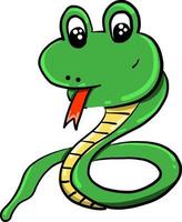Grüne Schlange, Illustration, Vektor auf weißem Hintergrund