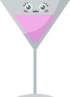 rosa cocktail, illustration, vektor på vit bakgrund