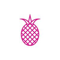 eps10 rosa vektor ananas med löv linje konst ikon isolerat på vit bakgrund. ananas översikt symbol i en enkel platt trendig modern stil för din hemsida design, logotyp, och mobil Ansökan