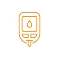 eps10 orange vektor blod socker övervakning systemet linje ikon isolerat på vit bakgrund. glukometer översikt symbol i en enkel platt trendig modern stil för din hemsida design, logotyp, och mobil app