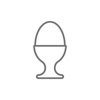 eps10 grauer Vektor-Eierbecher-Serverhalter mit hart gekochtem Ei-Symbol isoliert auf weißem Hintergrund. Eierständer-Symbol in einem einfachen, flachen, trendigen, modernen Stil für Ihr Website-Design, Logo und mobile App vektor