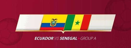 ecuador - senegal fußballspiel illustration in gruppe a. vektor