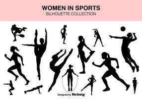 Vector Set Of Sport Kvinnor silhuetter