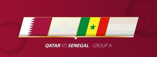 katar - senegal fußballspiel illustration in gruppe a. vektor