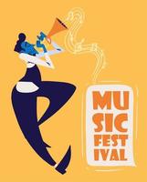 musik festival affisch i vektor stil