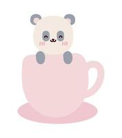 Panda auf Tasse kawaii vektor