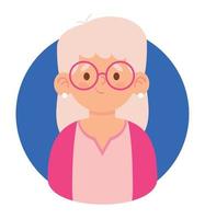 äldre kvinna avatar vektor