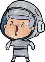 Retro-Grunge-Textur Cartoon-Astronout-Mann vektor