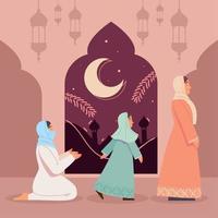 menschen beten muslimische kultur vektor