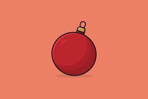 weihnachtskugel-vektor-symbol-illustration. Food-Natur-Icon-Design-Konzept. rote farbe rundes obst-logo-design. vektor