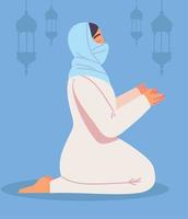 arabicum kvinna bön- gest vektor