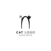katt logotyp ikon vektor inspiration, elegant mono linje katt logotyp design mall modern vektor, katt logotyp vektor illustration