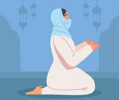 muslim kvinna i en hijab bön- vektor