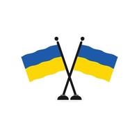 Vektorvorlage der Ukraine-Curl-Flagge auf der Stange vektor