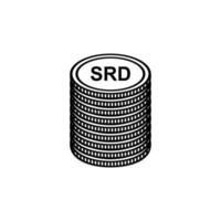 Surinam-Währung, SRD, Surinam-Geld-Symbol. Vektor-Illustration vektor