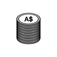 Australien valuta, aud, australier dollar ikon symbol. vektor illustration