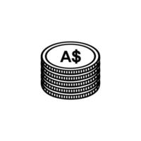 Australien valuta, aud, australier dollar ikon symbol. vektor illustration