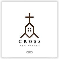 Natur Kirche christliches Haus Logo Design Premium elegante Vorlage Vektor eps 10