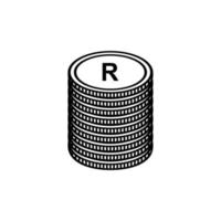 söder afrika valuta, zar tecken, de söder afrika rand ikon symbol. vektor illustration