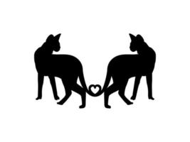 Paar der Savanah-Katzensilhouette für Kunstillustration, Logo, Piktogramm, Website oder Grafikdesignelement. Vektor-Illustration vektor