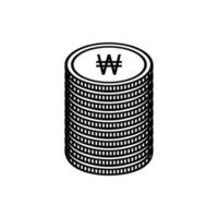 korea valuta ikon symbol, vann, krw tecken. vektor illustration