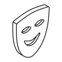 glückliche gesichtsmaske, theatermaskensymbol vektor