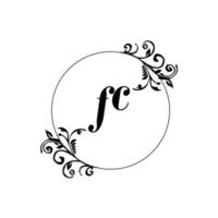 Anfangsfc-Logo-Monogrammbuchstabe feminine Eleganz vektor