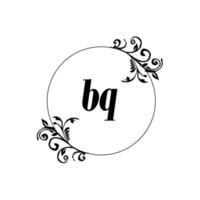 anfänglicher bq-logo-monogrammbuchstabe feminine eleganz vektor