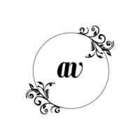 anfänglicher av-logo-monogrammbuchstabe feminine eleganz vektor