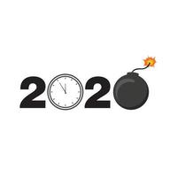 Lycklig ny år 2020 logotyp text design vektor illustration - vektor