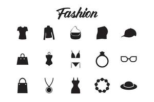 mode ikon uppsättning fast stil, lätt till förändra Färg och storlek vektor