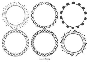 Dekorative Sketchy Vector Frames Sammlung